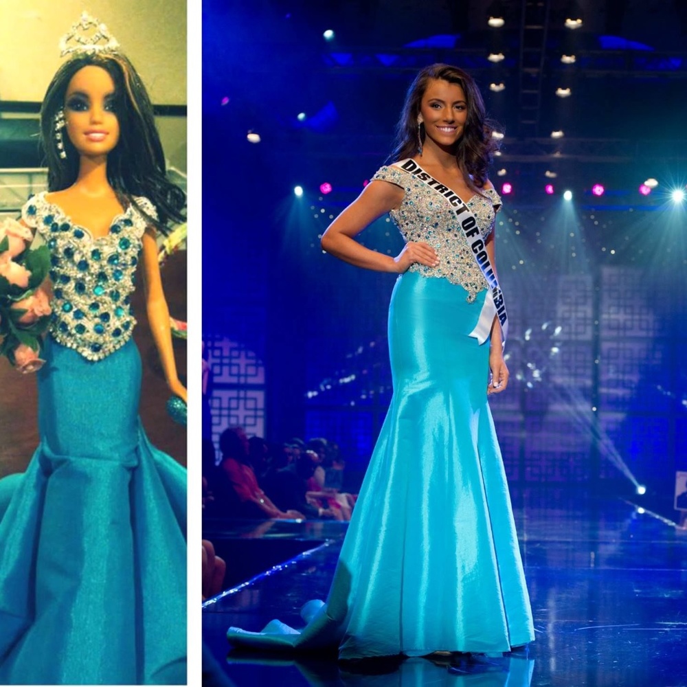 MacDuggal Prom Pageant Custom  Evening Gown turquoise size 2